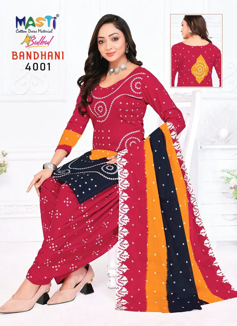 Masti Bulbul Bandhani Vol 04 Printed Bandhani Dress Material Collection